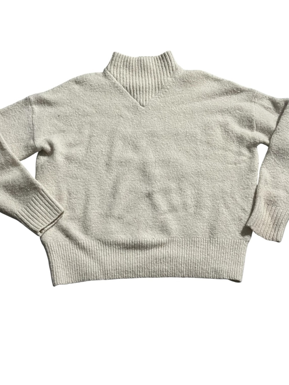 Madewell Dillon Mock Neck Cream Pullover Sweater Wool Alpaca Knit Size Small - Picture 2 of 7